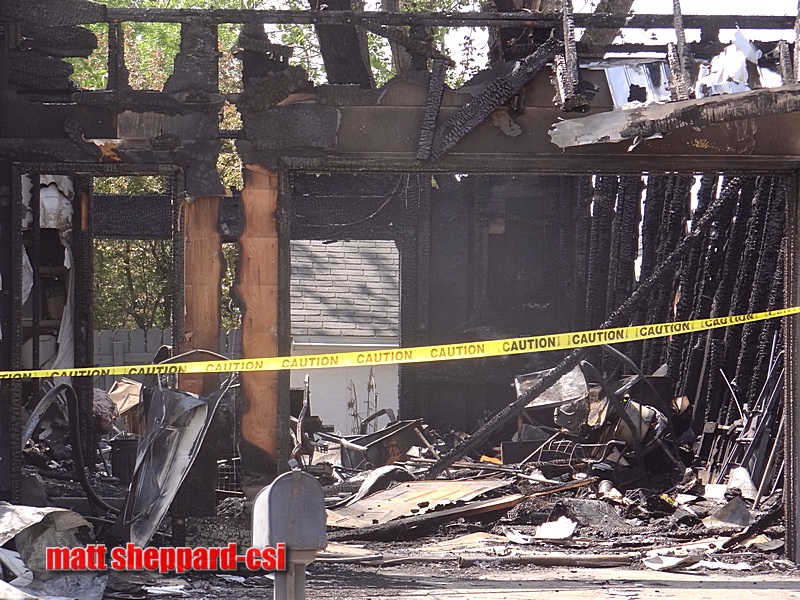 Aftermath of Sat evening fire NE Jamestown.  More CSi photos by Matt Sheppard at Facebook